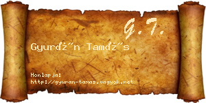 Gyurán Tamás névjegykártya